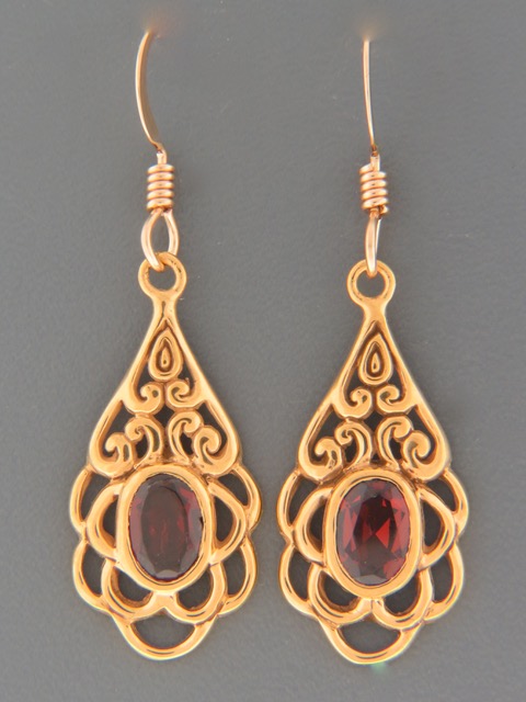 Garnet Earrings - Gold Vermeil - G625GV