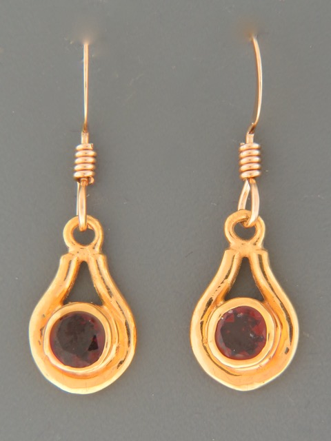 Garnet Earrings - Gold Vermeil - G506GV