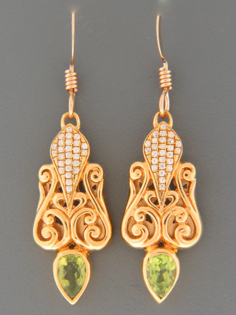 Peridot Earrings - Gold Vermeil - P568GV