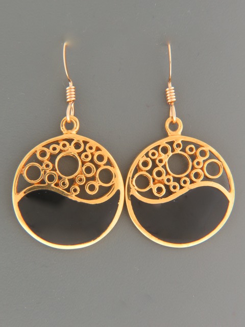 Onyx Earrings - Gold Vermeil - OX510GV