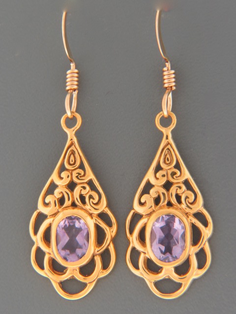 Amethyst Earrings - Gold Vermeil - A694GV