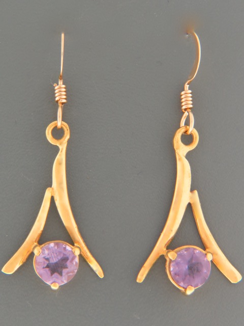 Amethyst Earrings - Gold Vermeil - A500GV