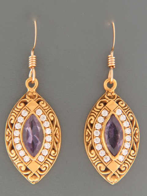 Amethyst Earrings - Gold Vermeil - A514GV