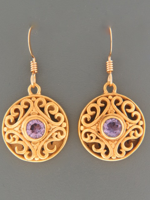 Amethyst Earrings - Gold Vermeil - A677GV