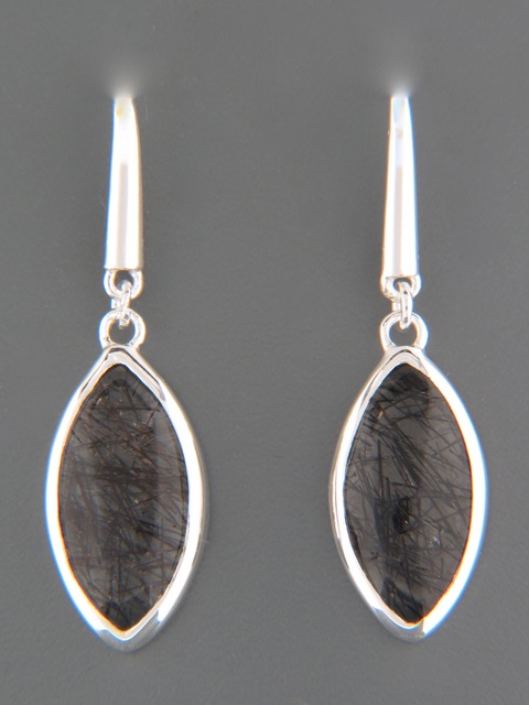 Tourmalinated Quartz Earrings - Sterling Silver - TQZ501