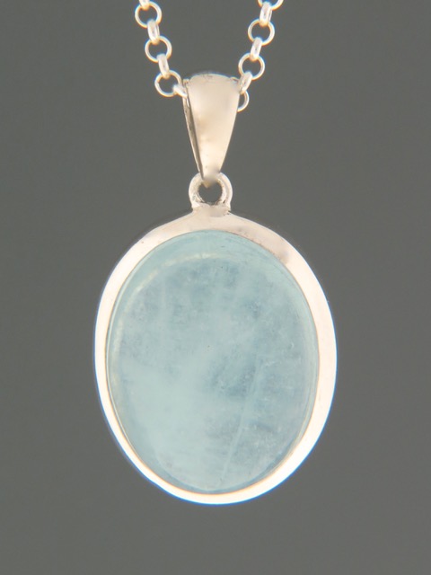Aquamarine Pendant - Sterling Silver - AQ309