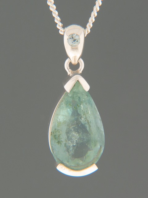 Aquamarine Pendant - Sterling Silver - AQ312