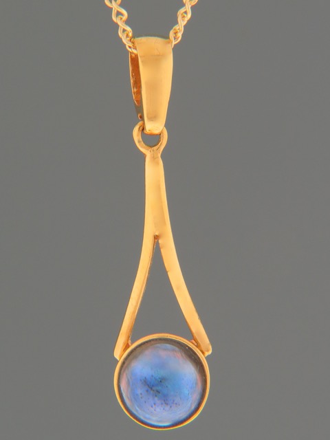 Blue Pearl Pendant - Gold Vermeil - 9mm Pearl - PP303GV