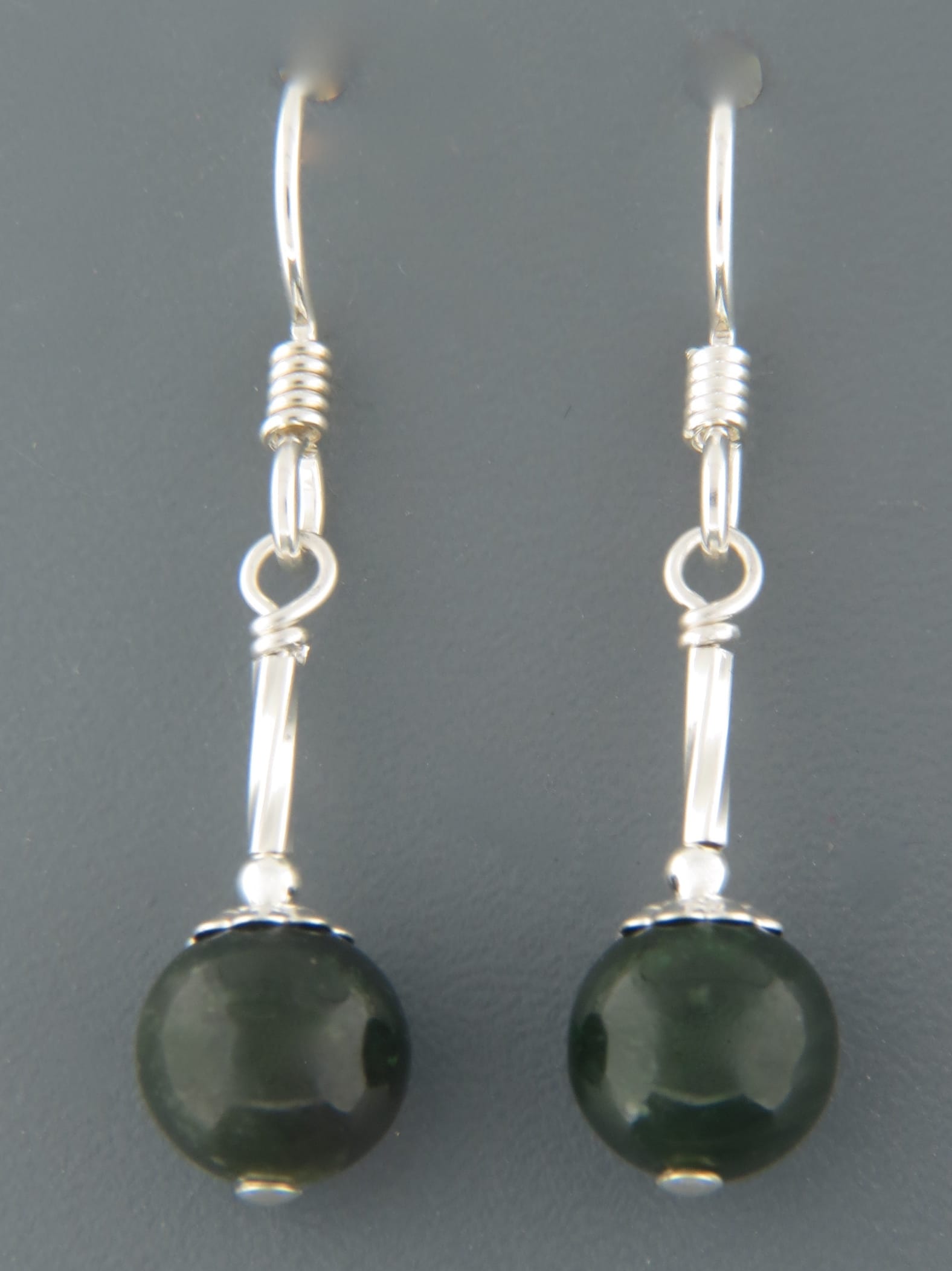 Jade Earrings - Sterling Silver - J507