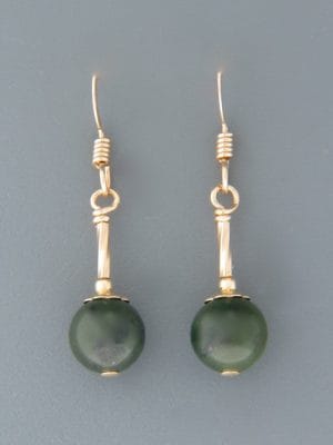 Jade Earrings - 14ct Gold Filled - J507G