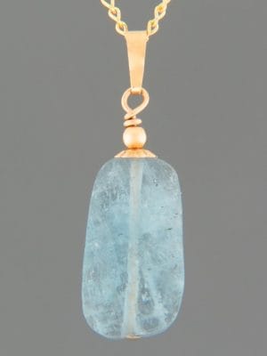 Aquamarine Pendant - 14ct Gold - AQ343