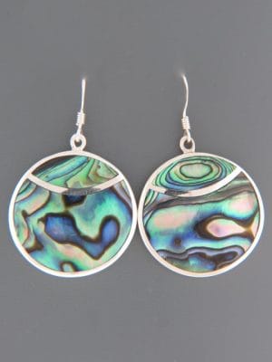 Paua Shell Earrings - Sterling Silver - PA583