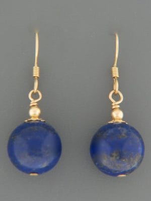 Lapis Lazuli Earrings - 14ct Gold Filled - 12mm stones - LL503G