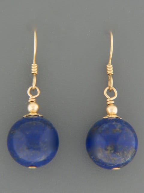 Lapis Lazuli Earrings - 14ct Gold Filled - 12mm stones - LL503G