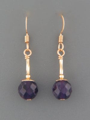 Amethyst Earrings - 14ct Gold Filled - A596G
