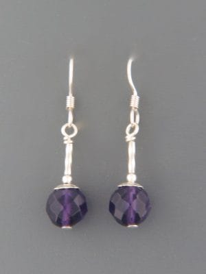 Amethyst Earrings - Sterling Silver - A596