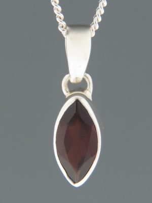 Garnet Pendant - Sterling Silver - G372