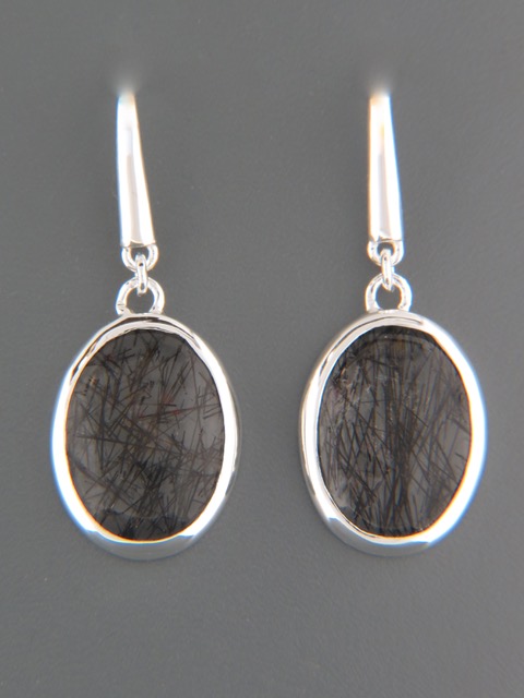 Tourmalinated Quartz Earrings - Sterling Silver - TQZ500