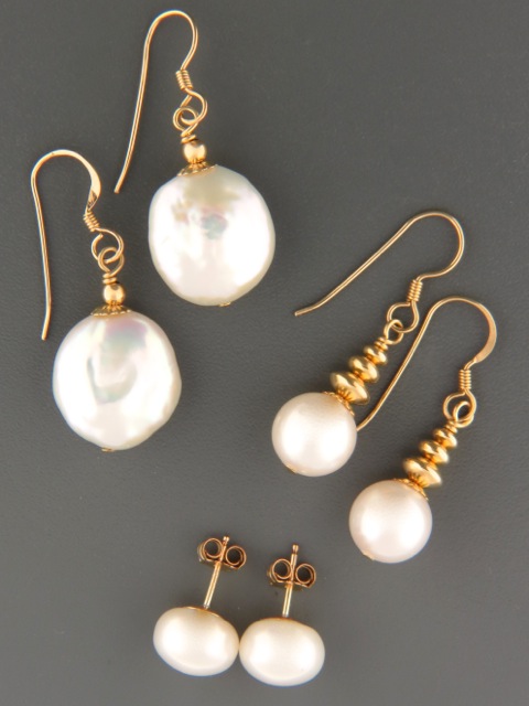 White Pearl Earrings