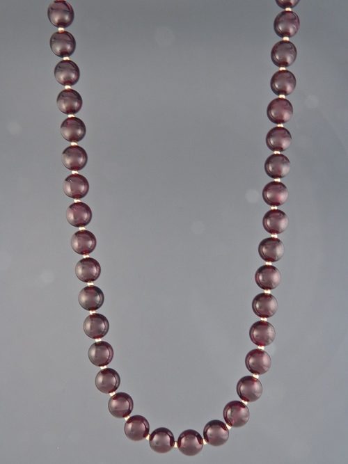 Garnet Necklace - 8mm round stones with 2mm round beads - G029