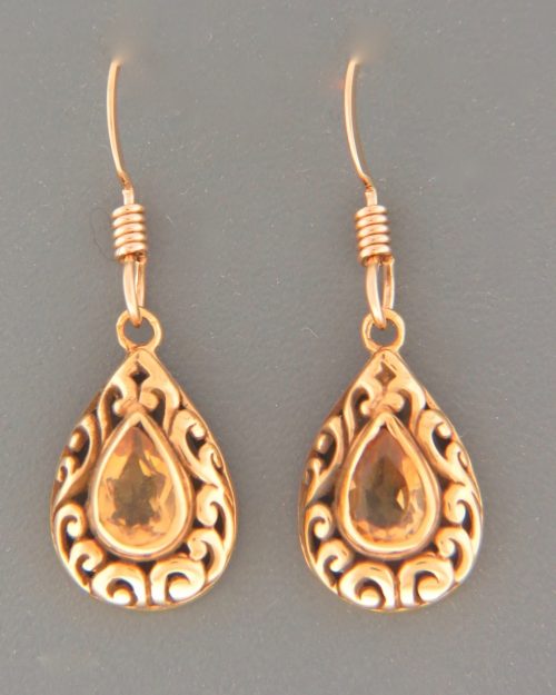 Citrine Earrings - Gold Vermeil - C542GV