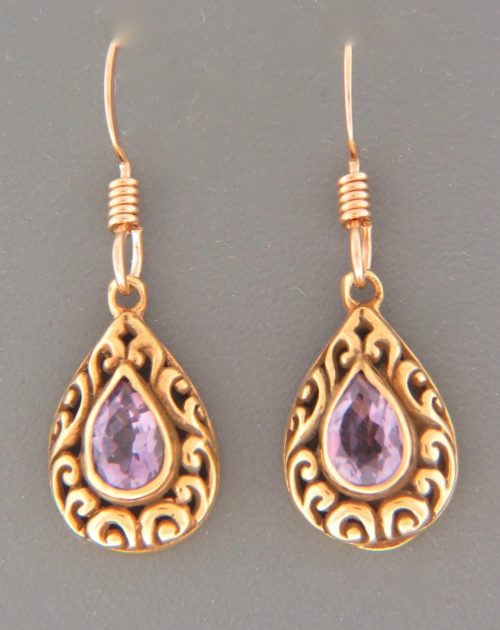 Amethyst Earrings - Gold Vermeil - A678GV