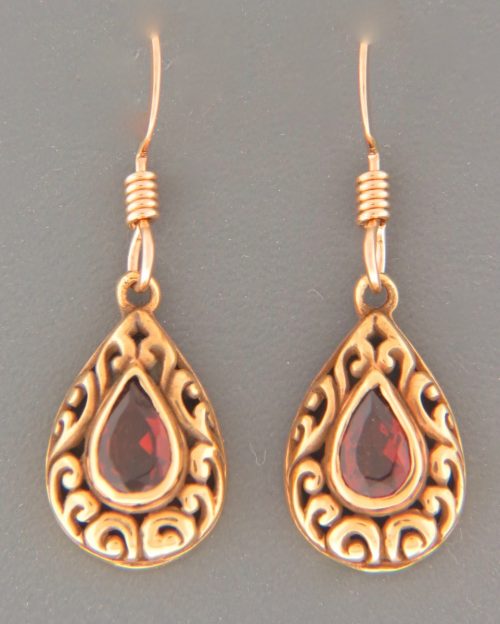 Garnet Earrings - Gold Vermeil - G637GV