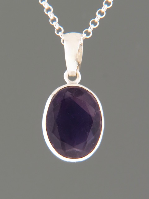 Amethyst Pendant - Sterling Silver - A358