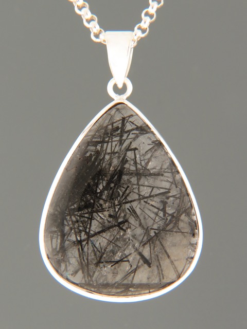 Tourmalinated Quartz Pendant - Sterling Silver - TQZ303