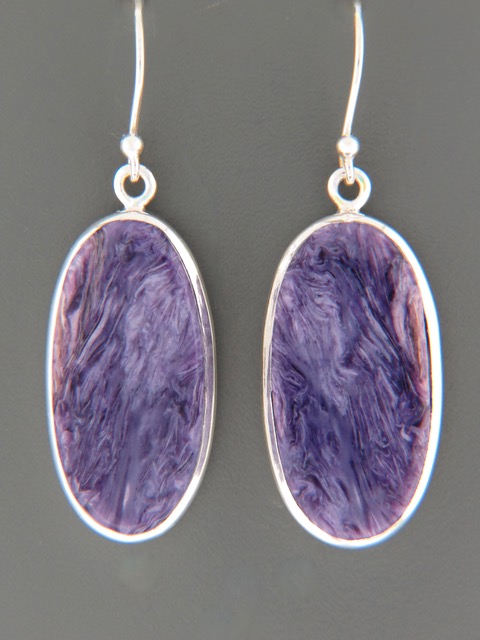 Charoite Earrings - Sterling Silver - CH502