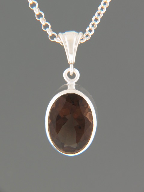 Smokey Quartz Pendant - Sterling Silver - SQ309