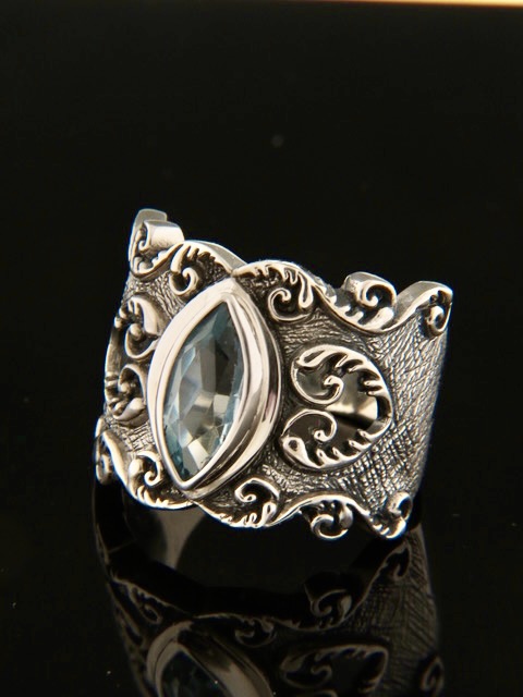 Blue Topaz Ring - Sterling Silver - BT112R