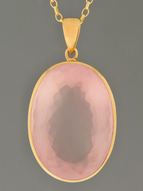 Rose Quartz Pendant - Gold Vermeil - RQ310GV