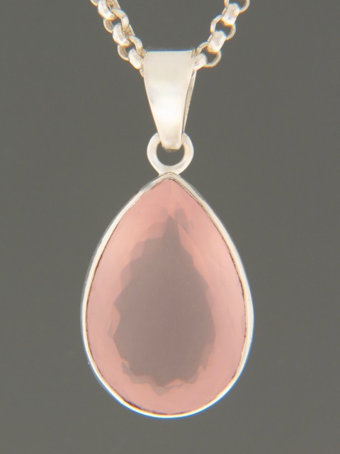 Rose Quartz Pendant - Sterling Silver - RQ303