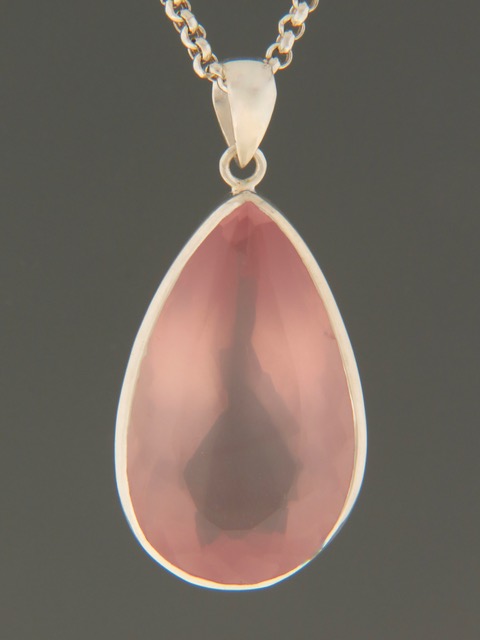 Rose Quartz Pendant - Sterling Silver - RQ309