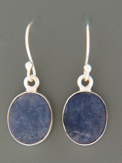 Raw Tanzanite Earrings - Sterling Silver - TNZ505