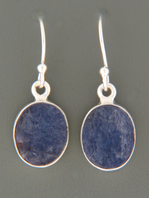 Raw Tanzanite Earrings - Sterling Silver - TNZ507