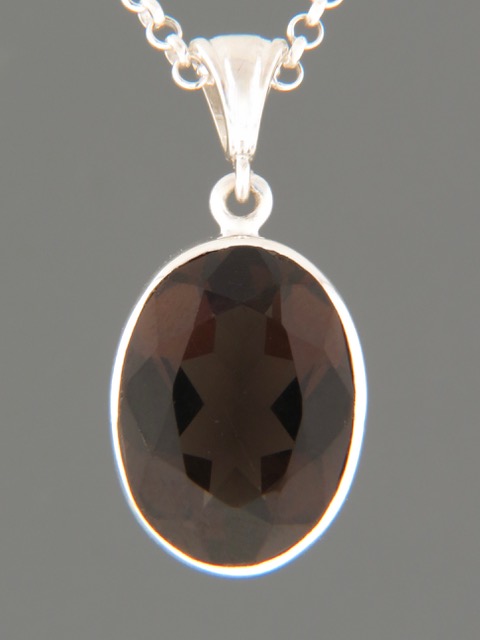 Smokey Quartz Pendant - Sterling Silver - SQ316