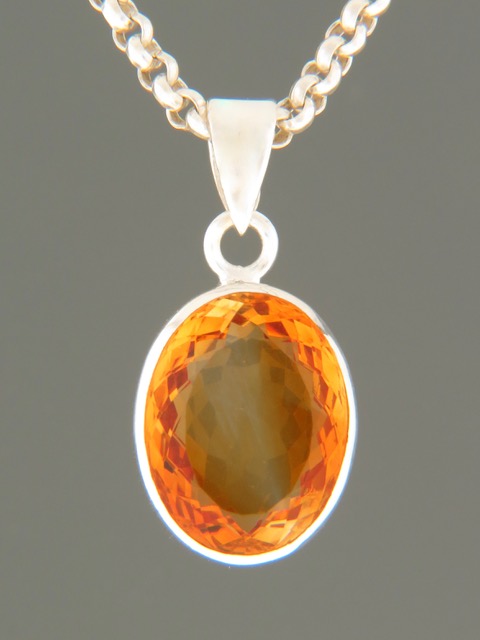 Citrine Pendant - Sterling Silver - C324
