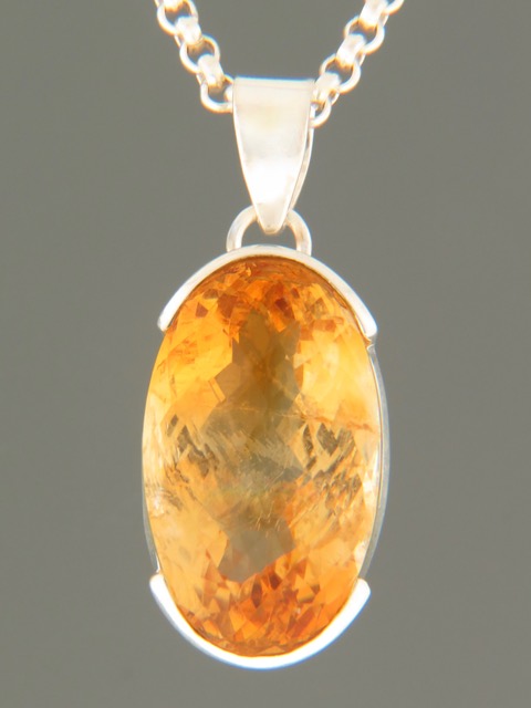 Citrine Pendant - Sterling Silver - C325
