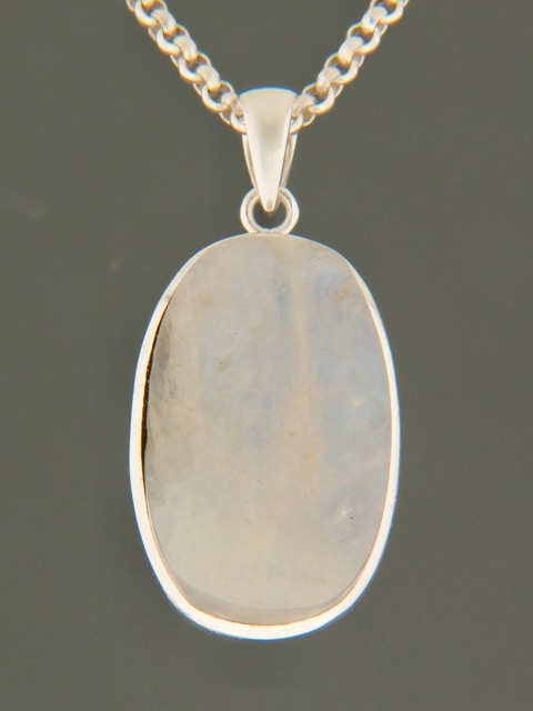 Raw Moonstone Pendant - Sterling Silver - MS331
