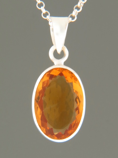 Citrine Pendant - Sterling Silver - C327