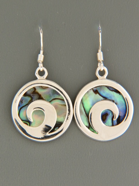 Paua Shell Earrings - Sterling Silver - PA503