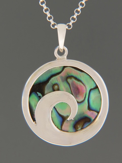 Paua Shell Pendant - Sterling Silver - PA314
