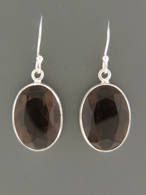 Smokey Quartz Earrings - Sterling Silver - SQ504