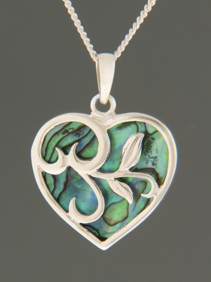 Paua Shell Pendant - Sterling Silver - PA315