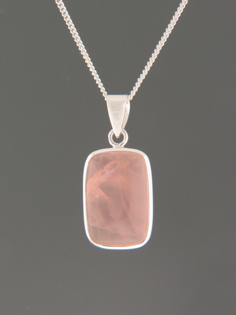 Rose Quartz Pendant - Sterling Silver - RQ300