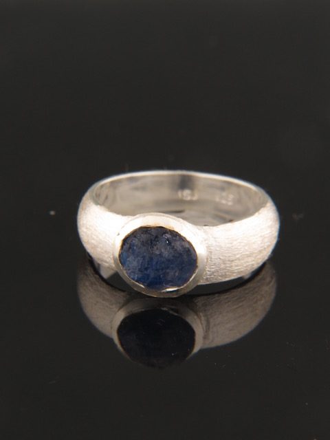 Raw Sapphire Ring - Sterling Silver - S101R