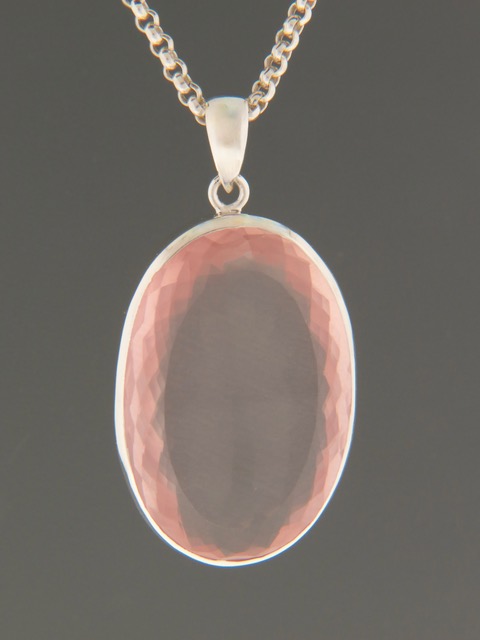 Rose Quartz Pendant - Sterling Silver - RQ321