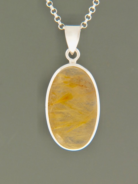 Rutile Quartz Pendant - Sterling Silver  - RU305